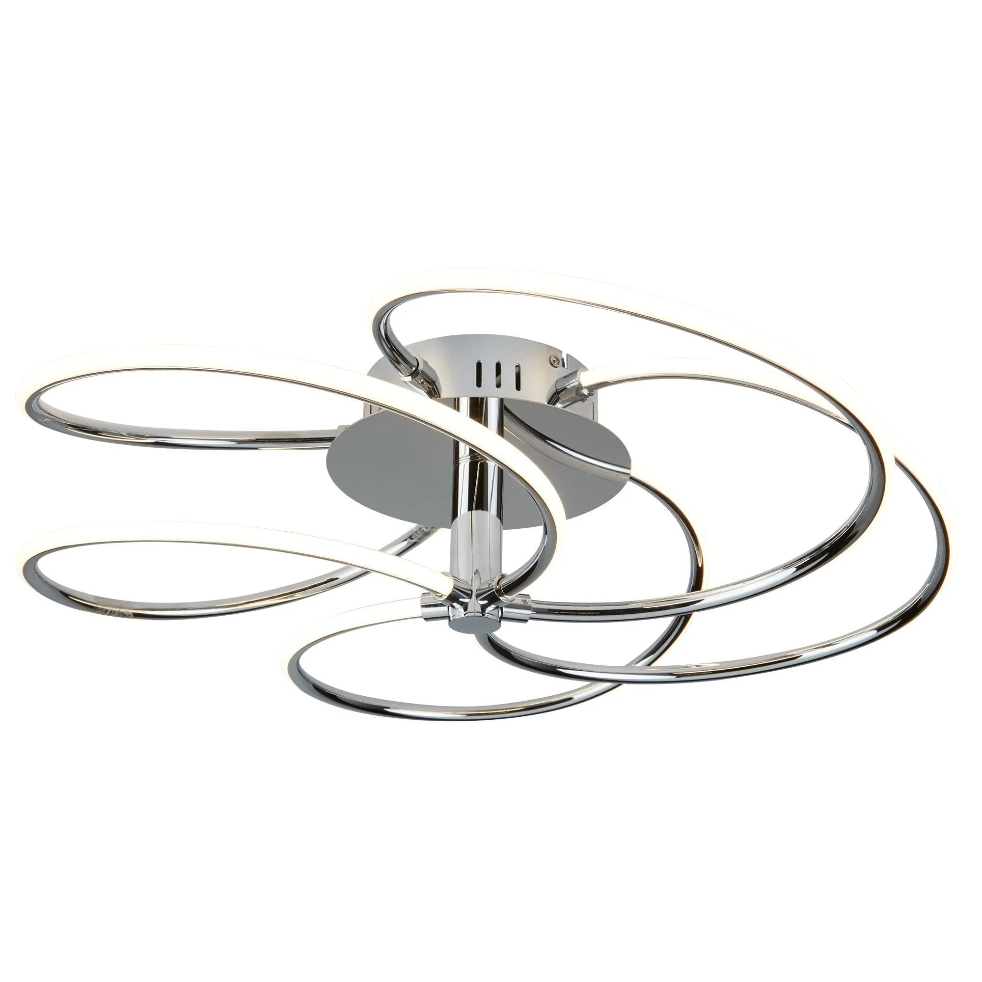 7055-5CC Bardot Chrome 4 Light LED Swirl Flush Light