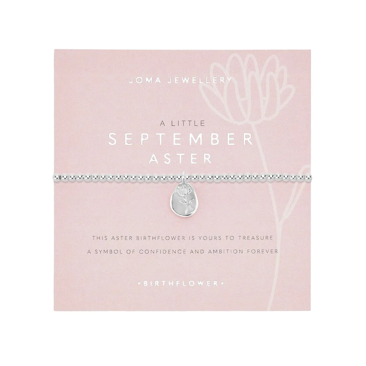 A Little 'September' Aster Birthflower Bracelet | Silver Plated