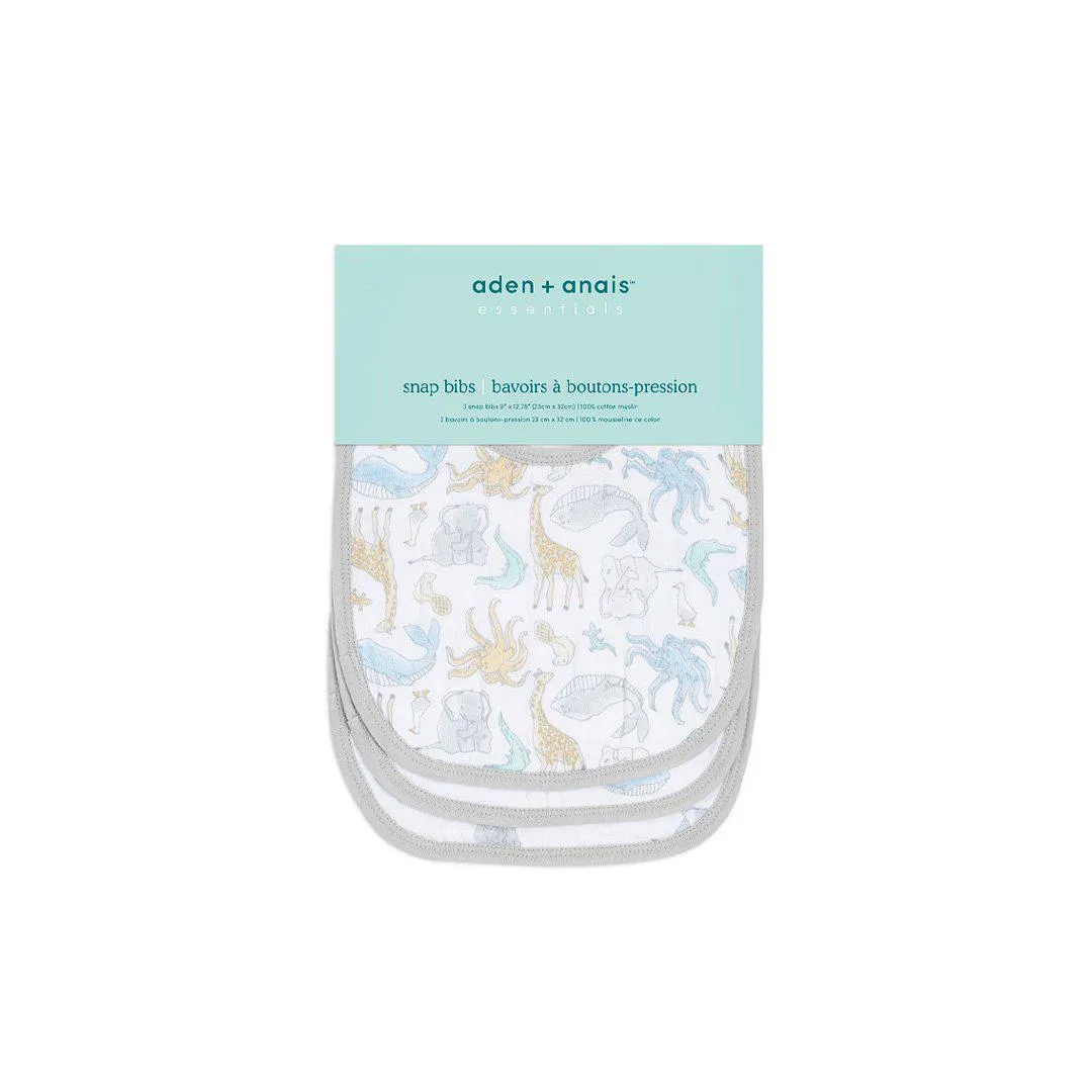 aden   anais Essentials Snap Bibs - Natural History - 3 Pack