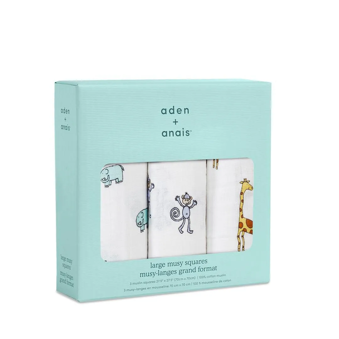 aden   anais Muslin Squares - Jungle Jam - 3 Pack