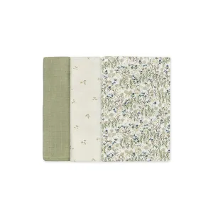 Avery Row Organic Baby Muslin Squares - 3 Pack - Riverbank