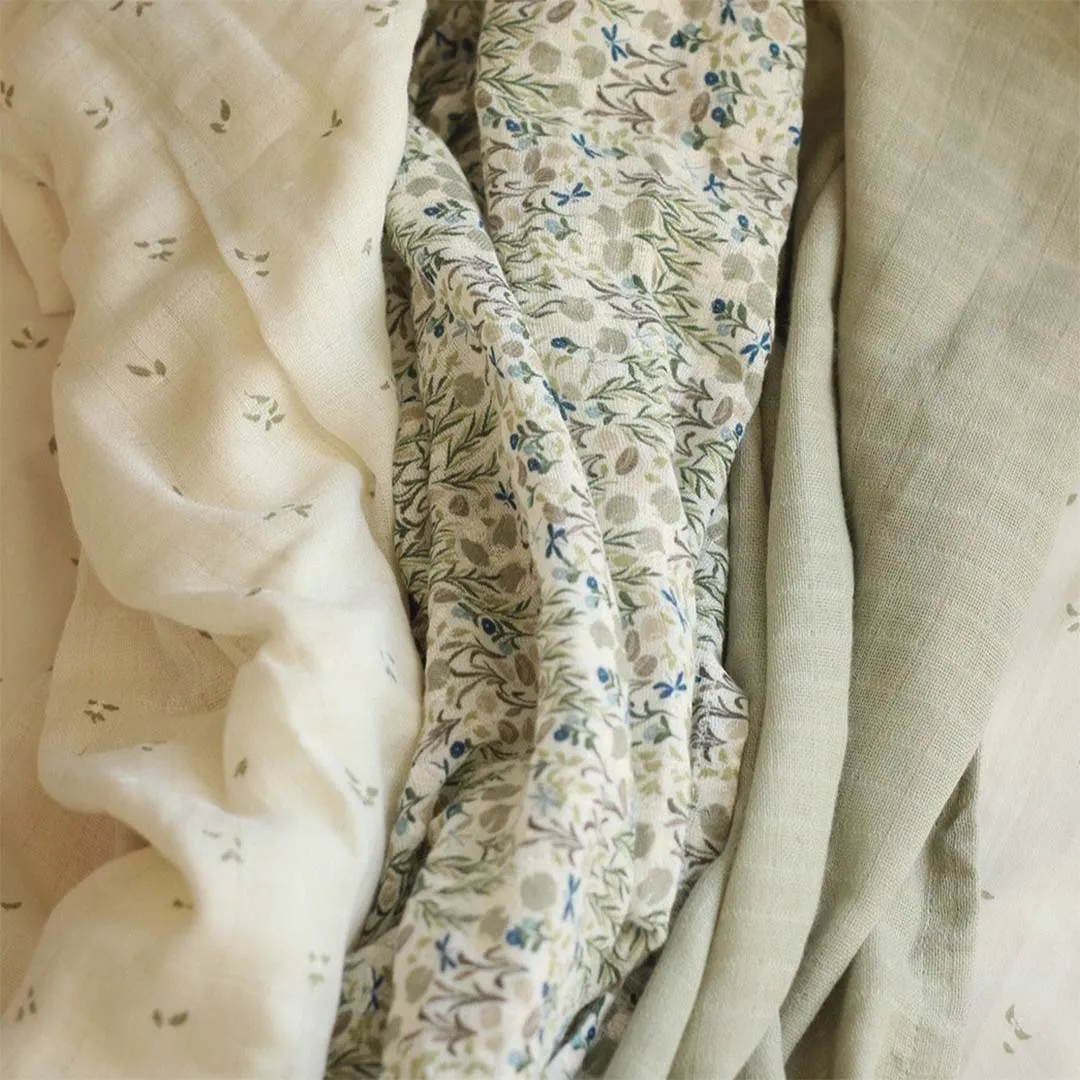 Avery Row Organic Baby Muslin Squares - 3 Pack - Riverbank