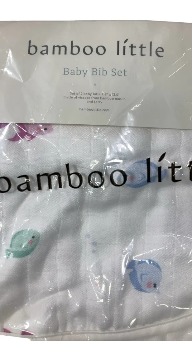 Bamboo Little Baby Bib Set 2 Pack, Fish & Turtle