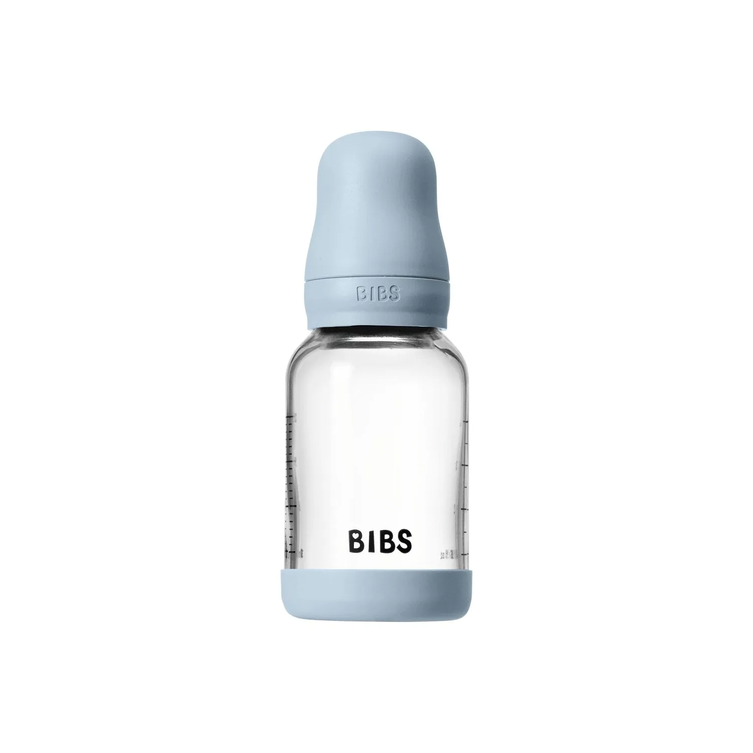 Bibs Baby Blue Glass Baby Bottle Round Latex Slow Flow