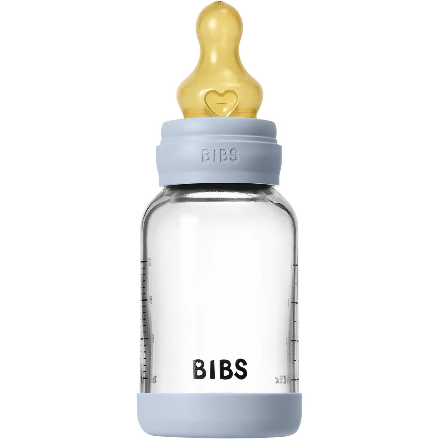 Bibs Baby Blue Glass Baby Bottle Round Latex Slow Flow
