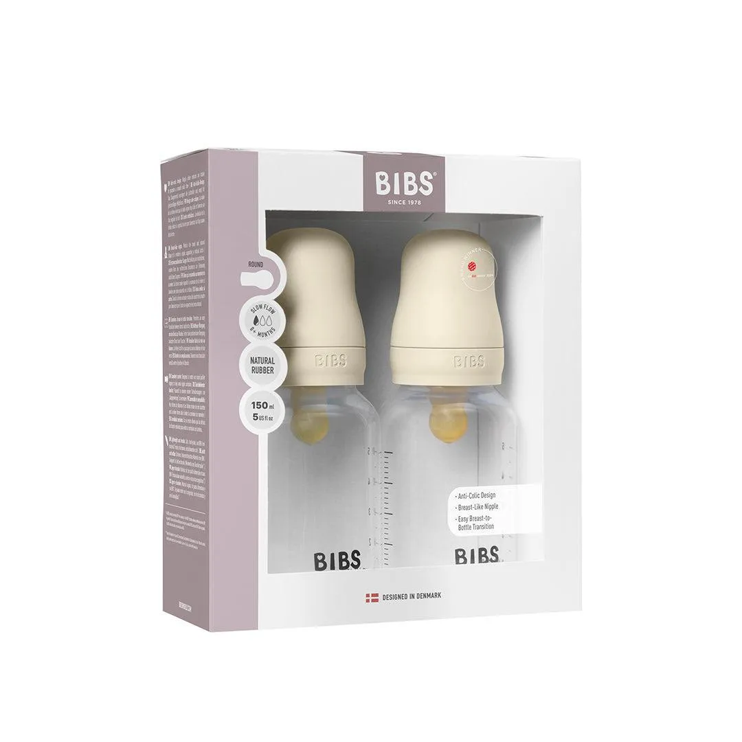 BIBS Baby Bottle Latex 2 Pack - Clear