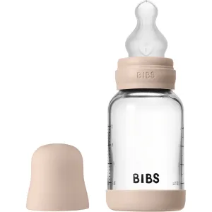 Bibs Blush Glass Baby Bottle Round Silicone Slow Flow