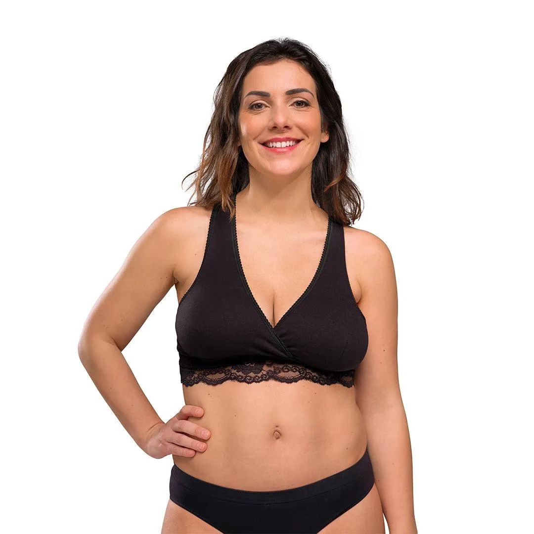 Carriwell Crossover Sleeping   Nursing Bra - Black