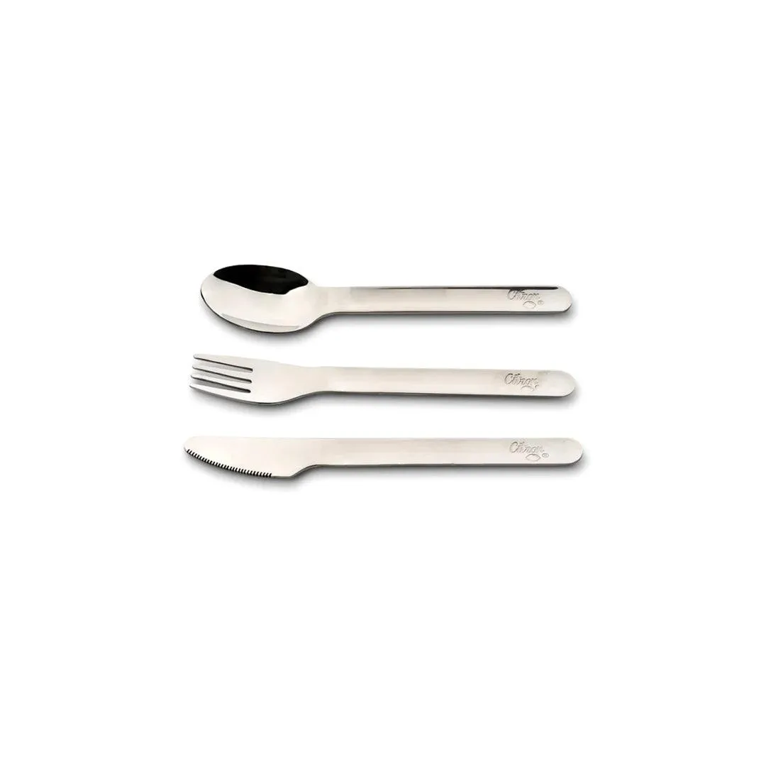 Citron 3 Piece Cutlery Set With Silicone Case - Dusty Blue