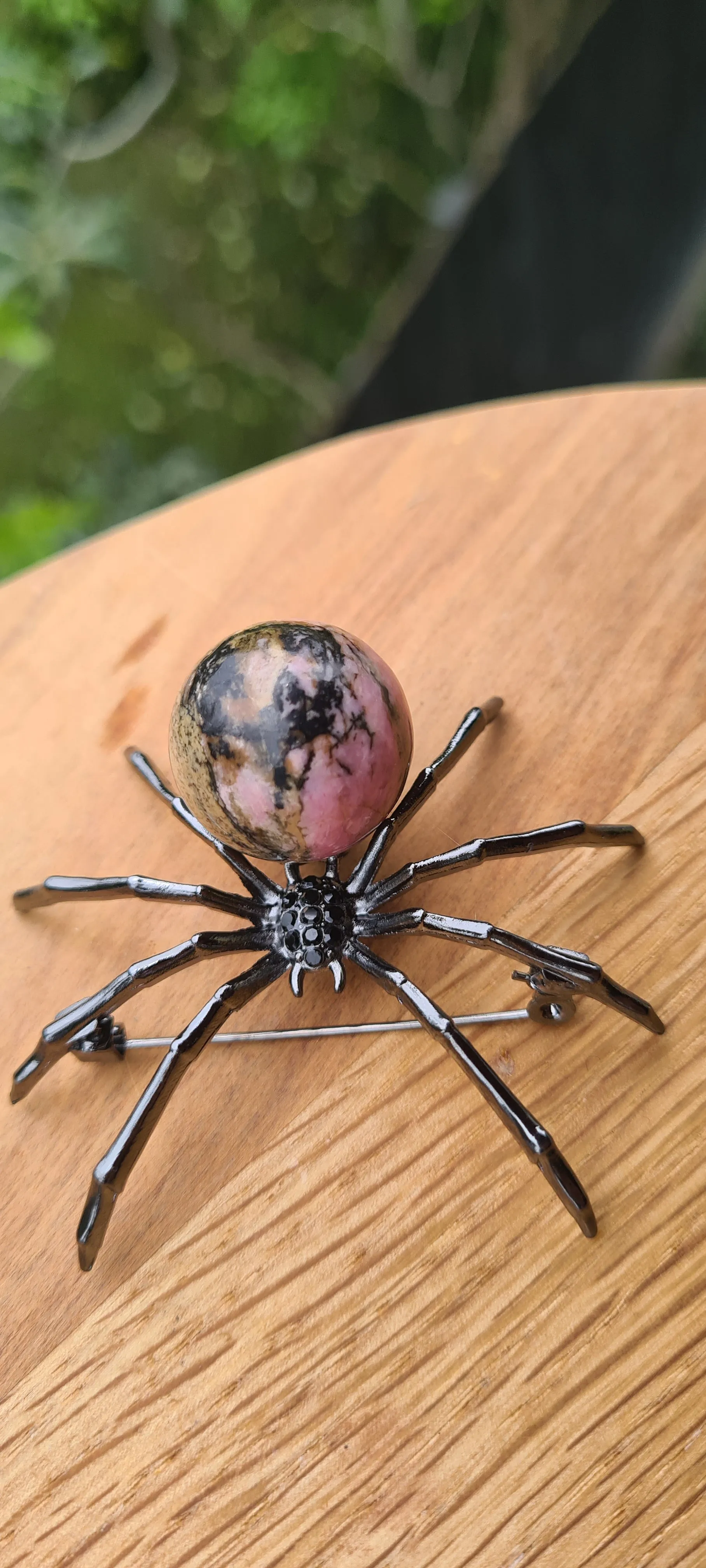 CRYSTAL SPIDER PENDANT OR BROOCH-made by me