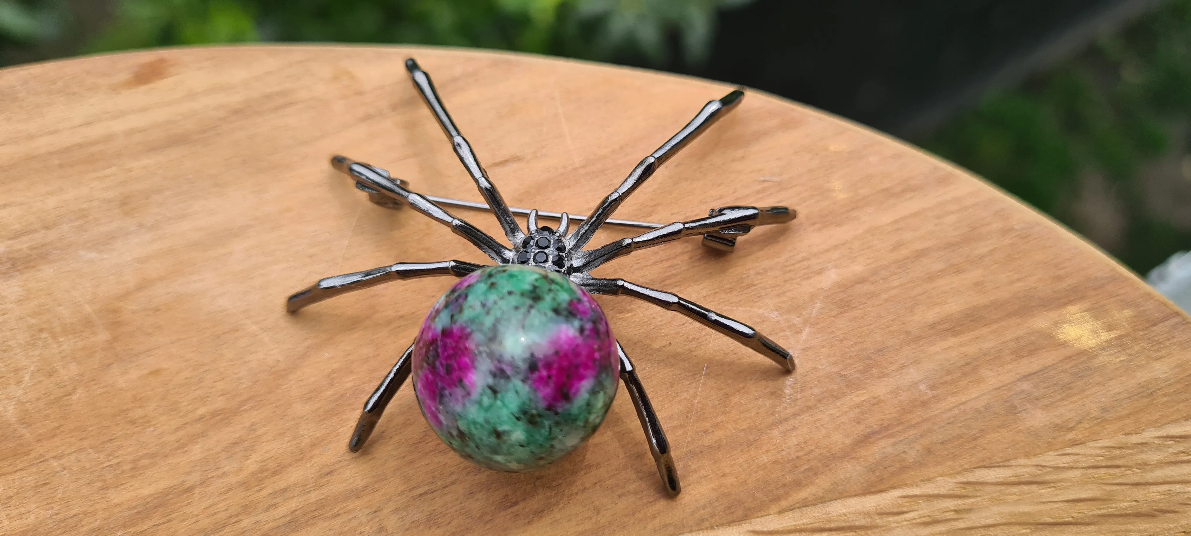 CRYSTAL SPIDER PENDANT OR BROOCH-made by me
