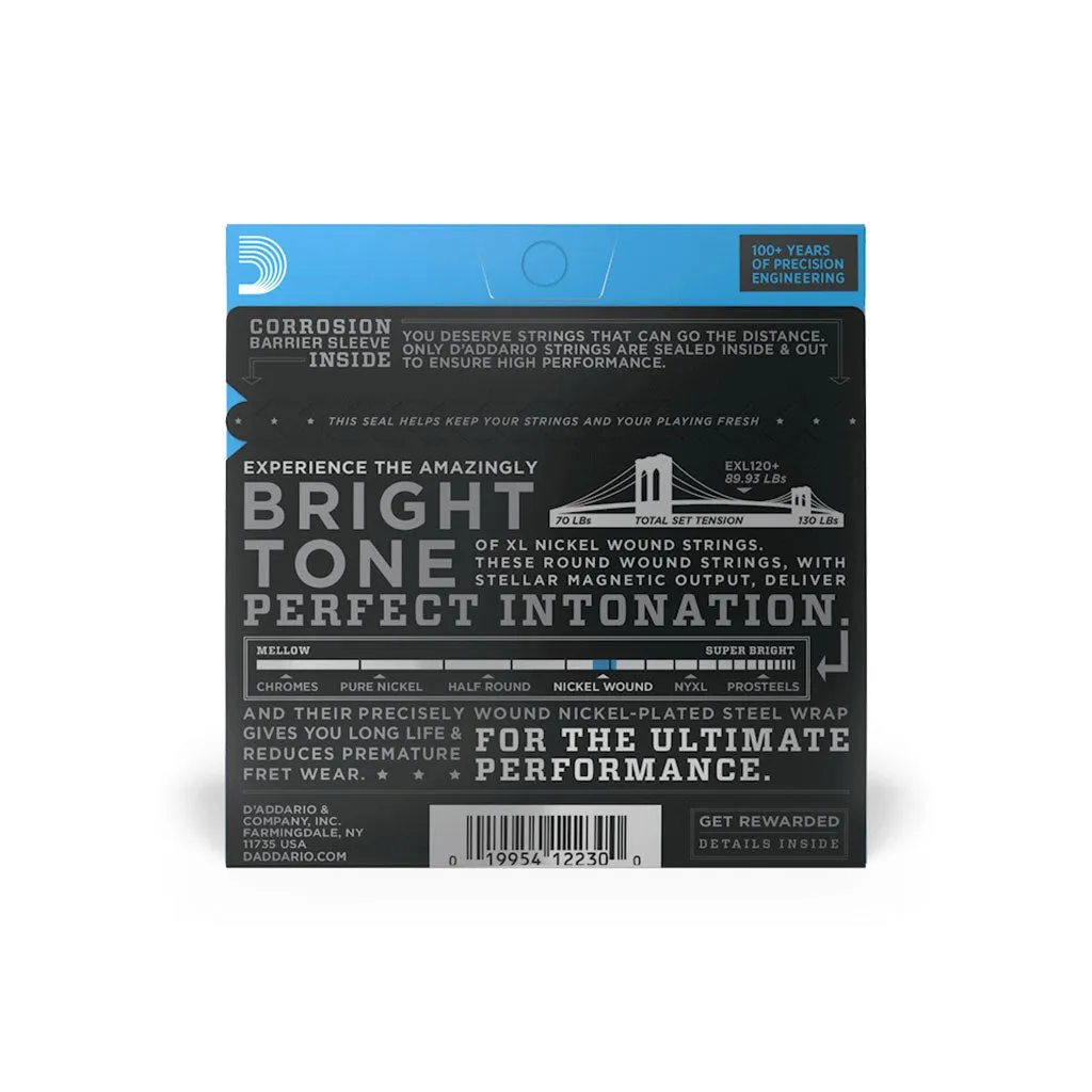 D'Addario EXL120  Nickel Wound Electric Guitar Strings 9.5-44 Super Light Plus