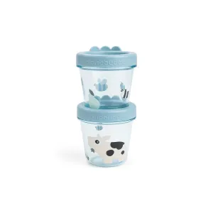 Done By Deer Baby Food Container 2 Pack - Tiny Farm Blue