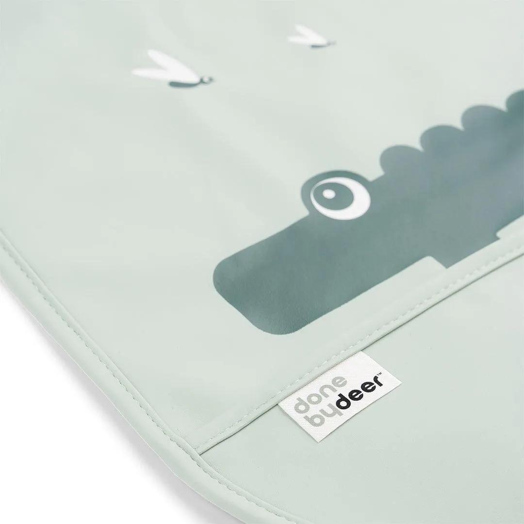 Done By Deer Bib with Velcro 2 Pack - Croco Green