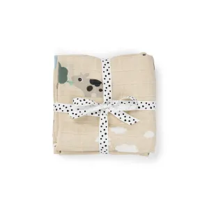 Done By Deer Burp Cloth 2 Pack - Tiny Farm Sand