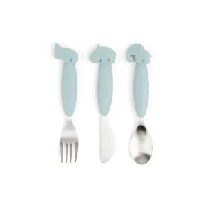 Done by Deer Easy-Grip Cutlery Set - Blue - Deer Friends