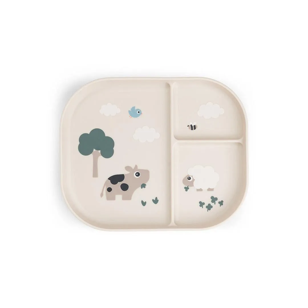 Done By Deer Foodie Compartment Plate - Tiny Farm Sand