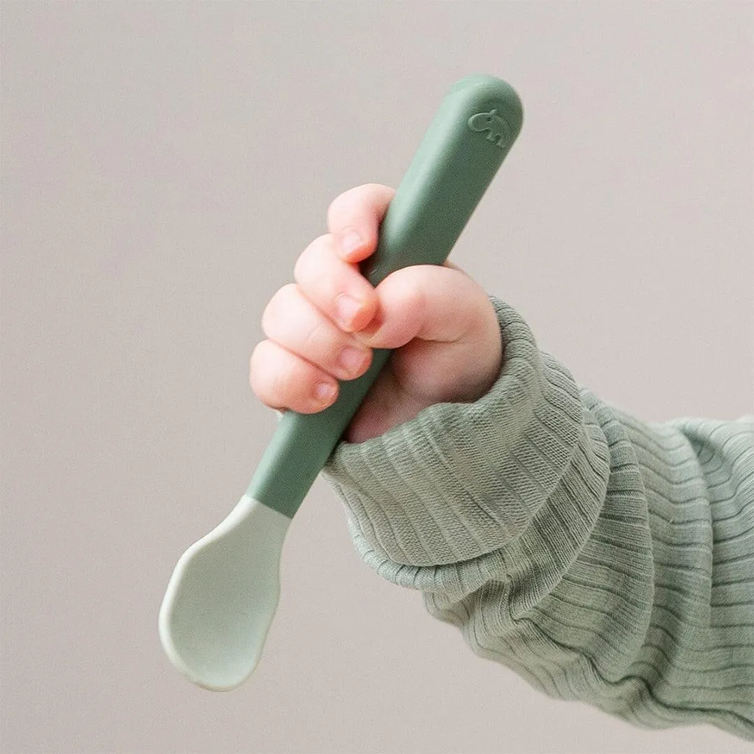 Done By Deer Foodie Easy-Grip Baby Spoon 3 Pack - Green