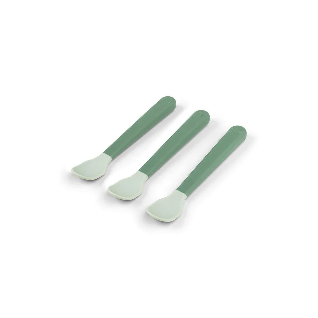 Done By Deer Foodie Easy-Grip Baby Spoon 3 Pack - Green