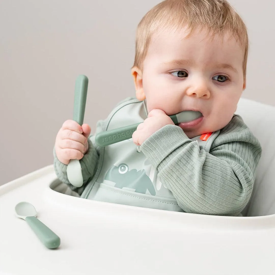 Done By Deer Foodie Easy-Grip Baby Spoon 3 Pack - Green