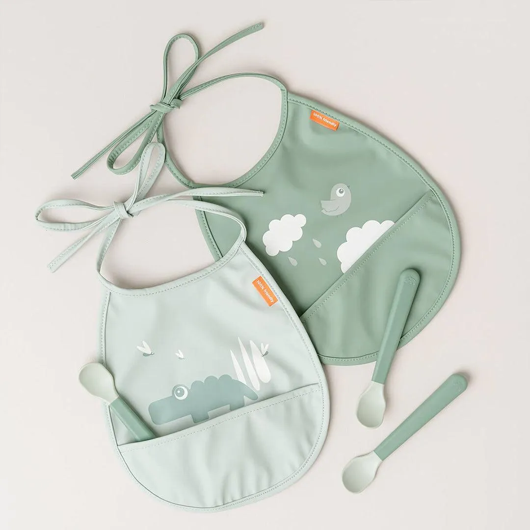 Done By Deer Foodie Easy-Grip Baby Spoon 3 Pack - Green