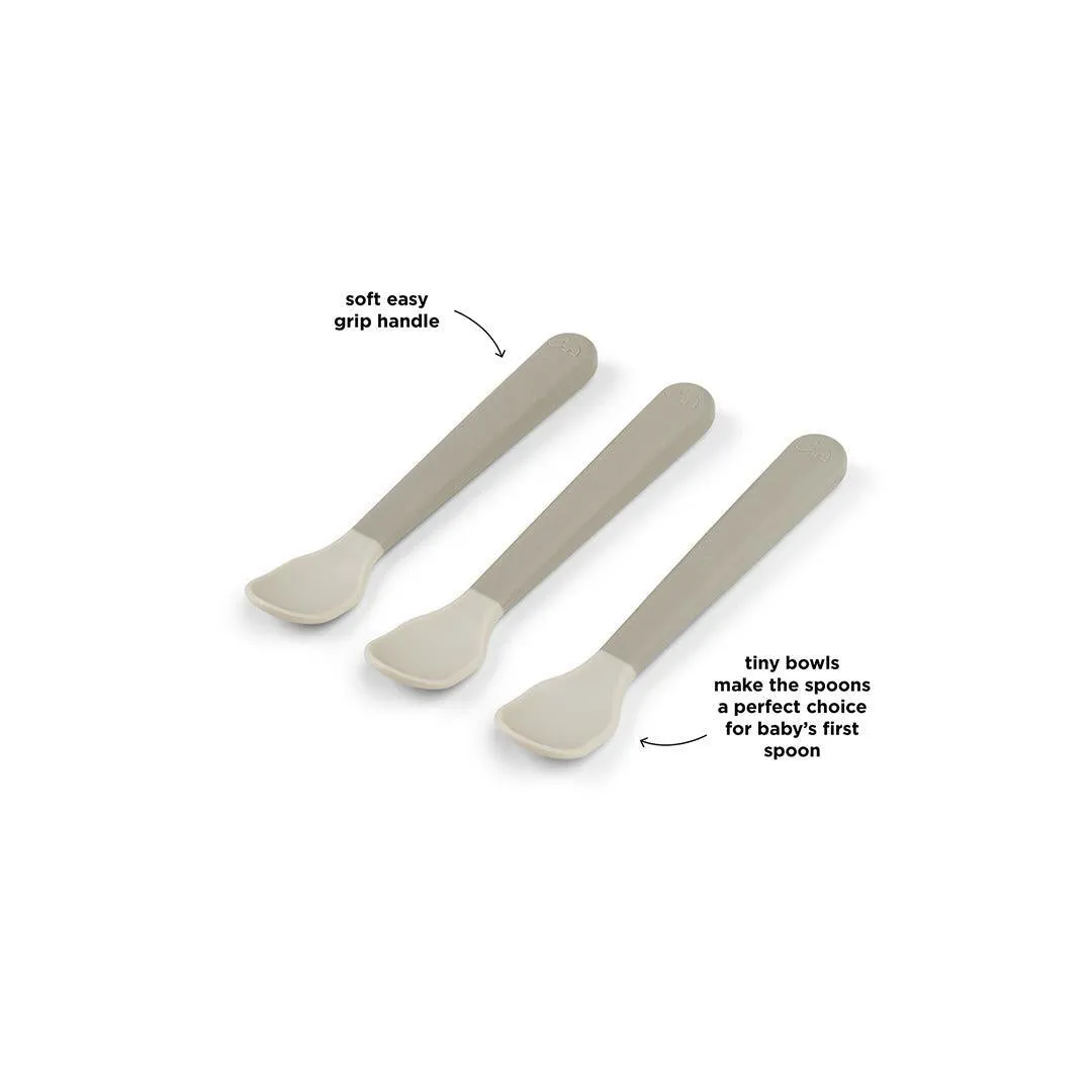 Done By Deer Foodie Easy-Grip Baby Spoon 3 Pack - Sand