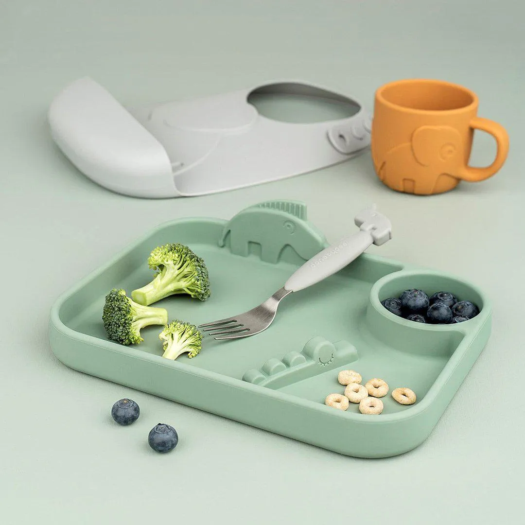 Done by Deer Peekaboo Compartment Plate - Deer Friends - Green