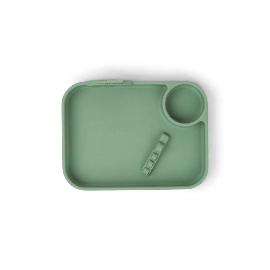 Done by Deer Peekaboo Compartment Plate - Deer Friends - Green