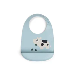 Done By Deer Silicone Bib - Dotti Blue