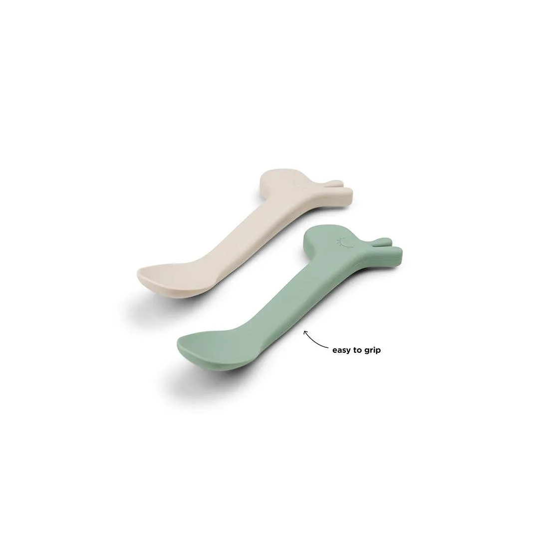 Done by Deer Silicone Spoon - 2 Pack - Green - Lalee