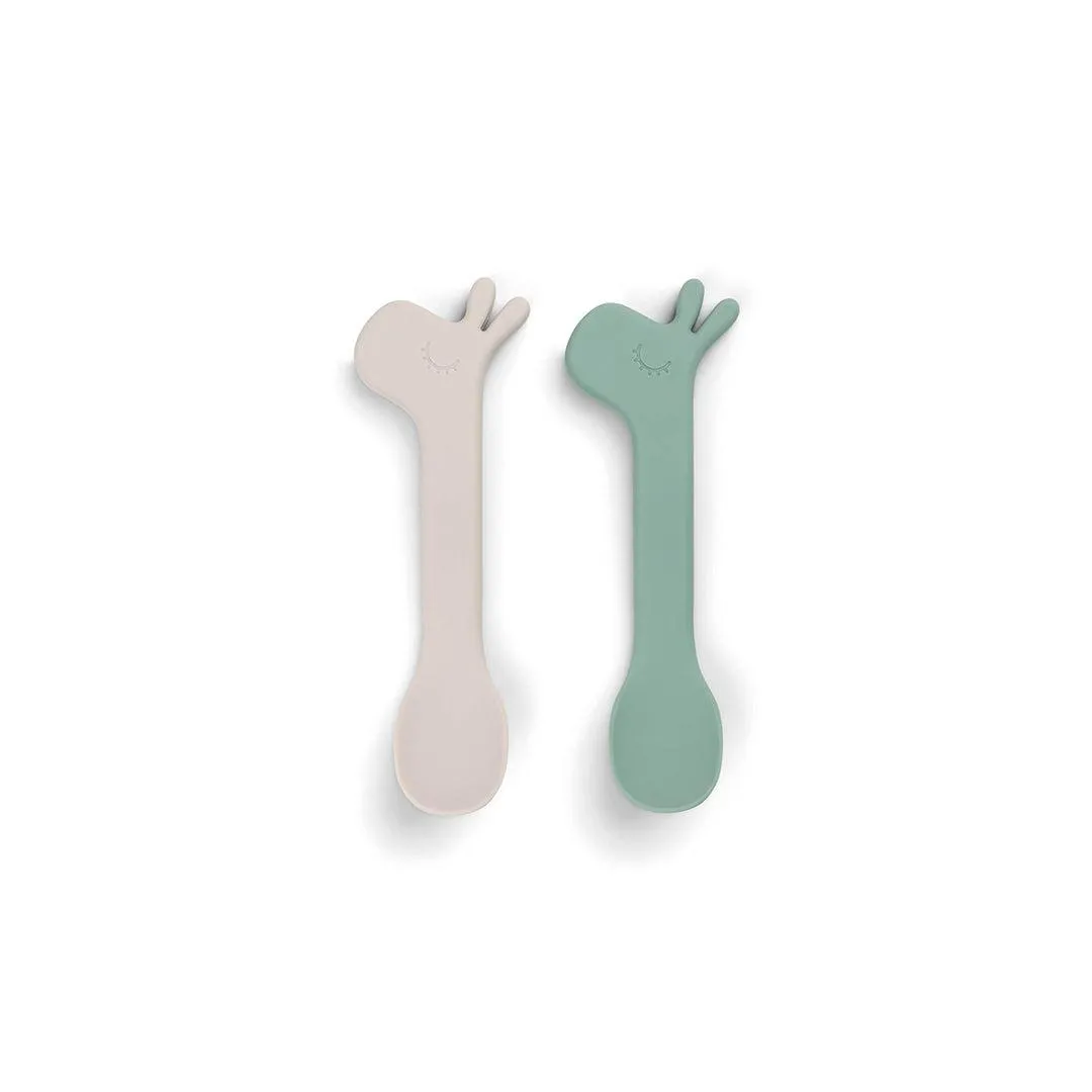 Done by Deer Silicone Spoon - 2 Pack - Green - Lalee