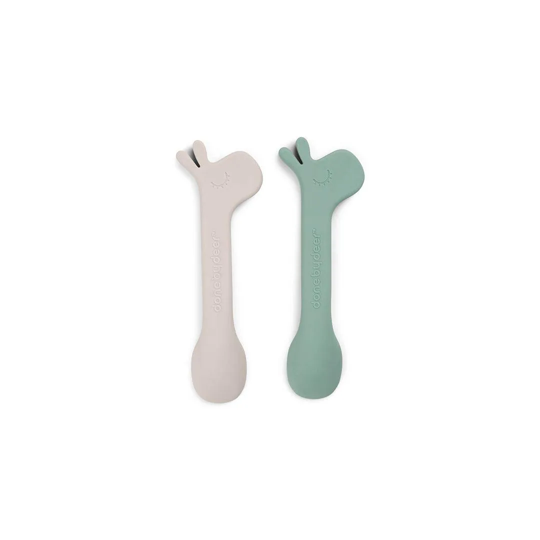 Done by Deer Silicone Spoon - 2 Pack - Green - Lalee