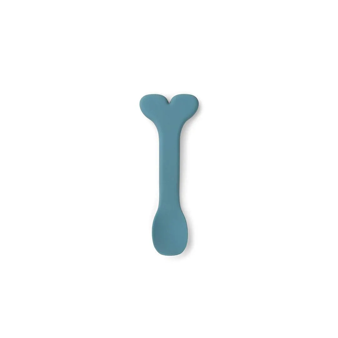 Done by Deer Silicone Stick & Stay Bowl   Baby Spoon  - Blue - Wally