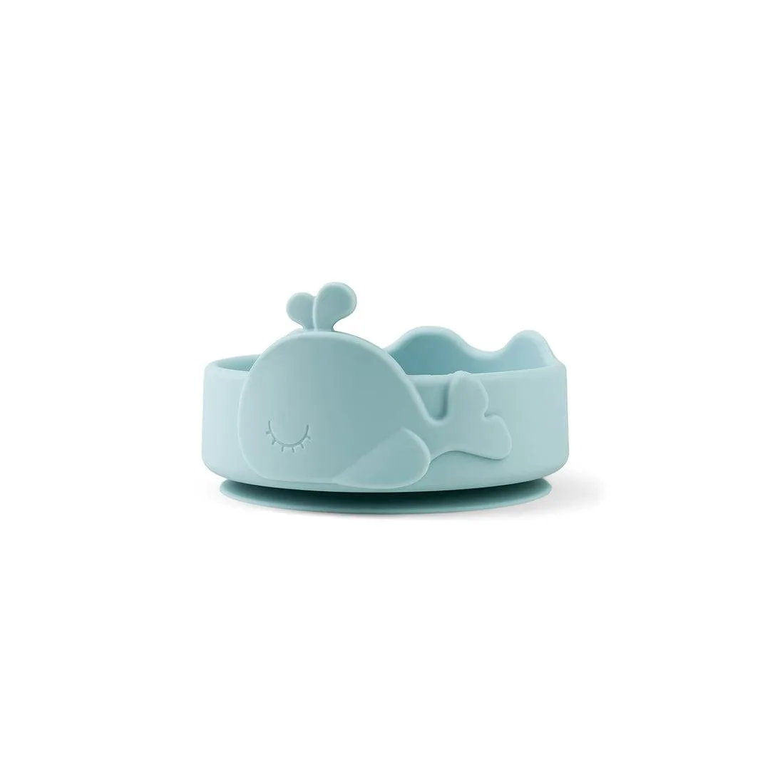 Done by Deer Silicone Stick & Stay Bowl   Baby Spoon  - Blue - Wally