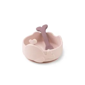 Done by Deer Silicone Stick & Stay Bowl   Baby Spoon  - Powder - Wally