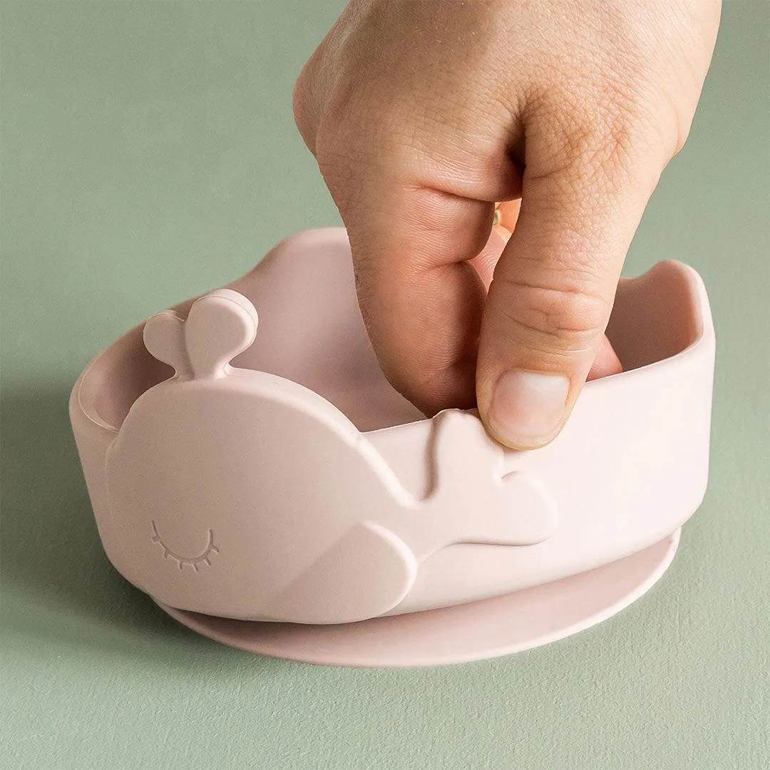 Done by Deer Silicone Stick & Stay Bowl   Baby Spoon  - Powder - Wally