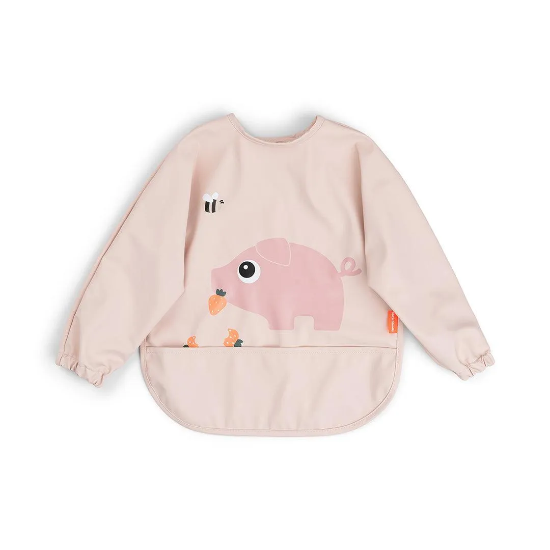 Done By Deer Sleeved Pocket Bib - Tiny Farm Powder