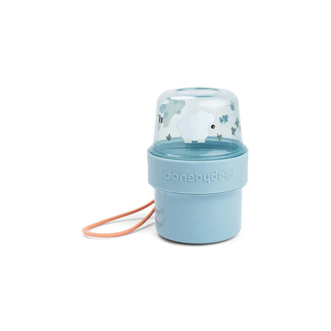 Done By Deer To Go 2-way Snack Container - Tiny Farm Blue