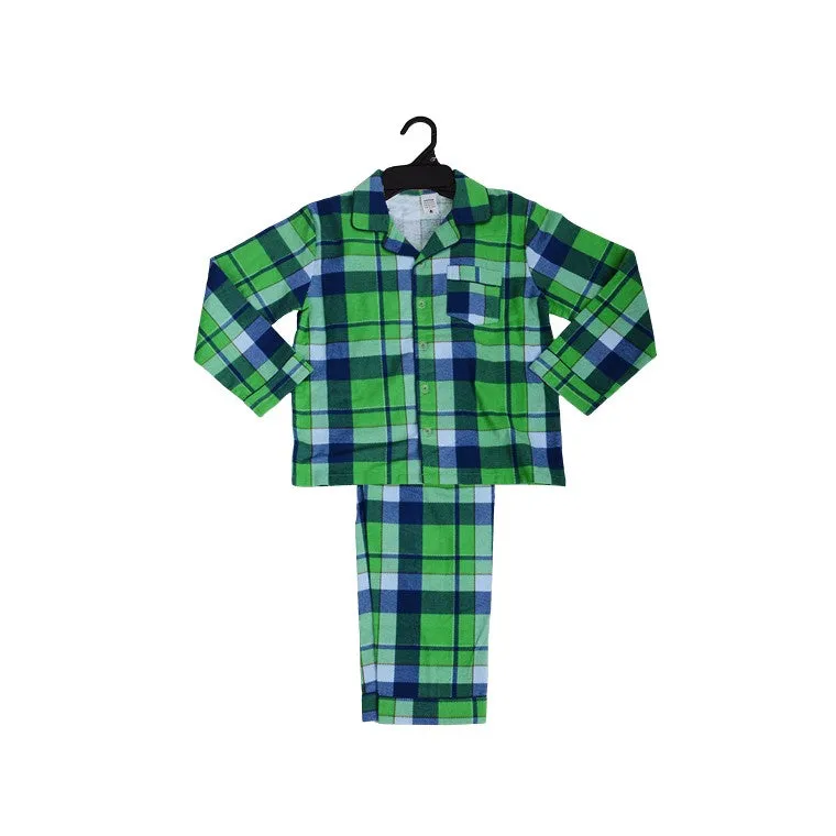 Flannel PJ Set, Kelly Check, Size 14