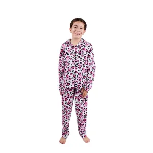Flannel PJ Set, Love Leopard, Size 16