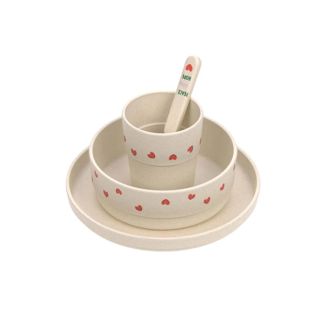 Lassig Cellulose Dish Set - Happy Rascals - Lavender - Smile Heart