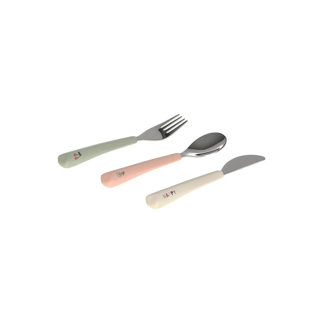 Lassig Cutlery with Silicone Handle - Happy Fruits - Cherry