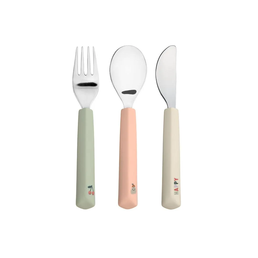 Lassig Cutlery with Silicone Handle - Happy Fruits - Cherry