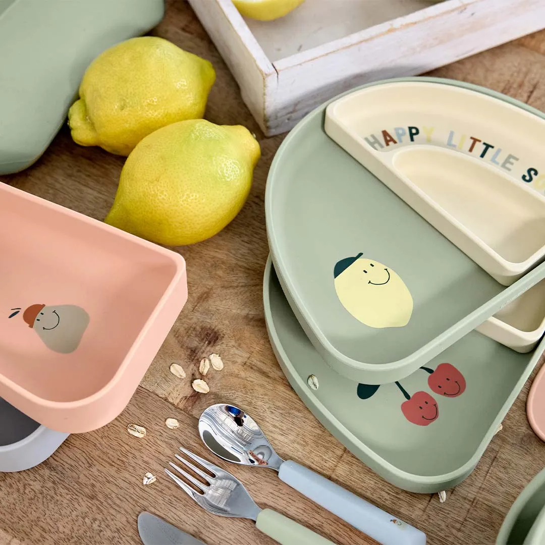 Lassig Cutlery with Silicone Handle - Happy Fruits - Lemon