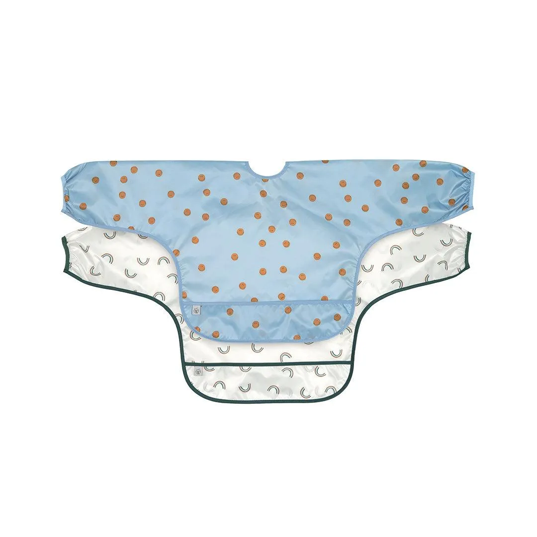 Lassig Long Sleeve Bibs 2pcs - Happy Rascals - Smile Sky Blue