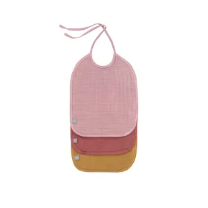 Lassig Medium Muslin Bibs - Rose - 3 Pack
