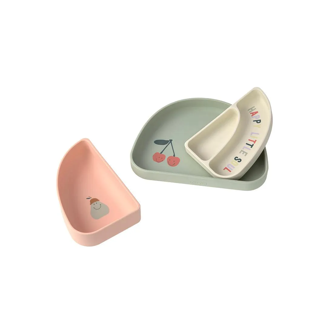 Lassig Silicone Section Dish Set - Happy Fruits - Cherry