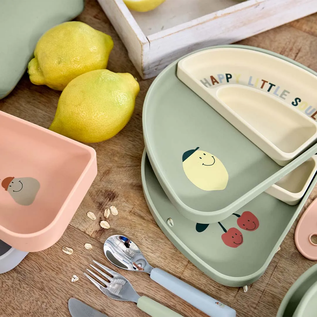 Lassig Silicone Section Dish Set - Happy Fruits - Cherry