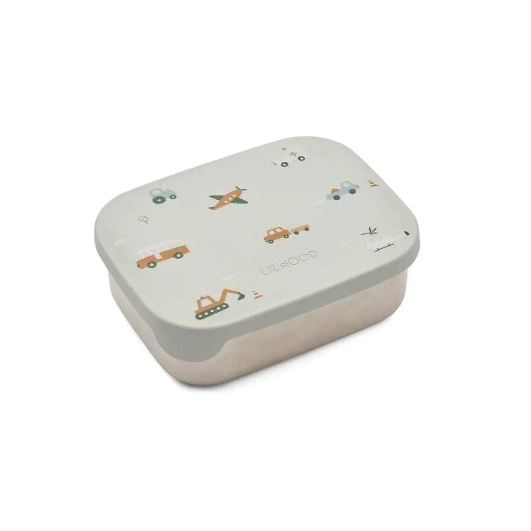 Liewood Arthur Lunchbox - Vehicles - Dove Blue Mix