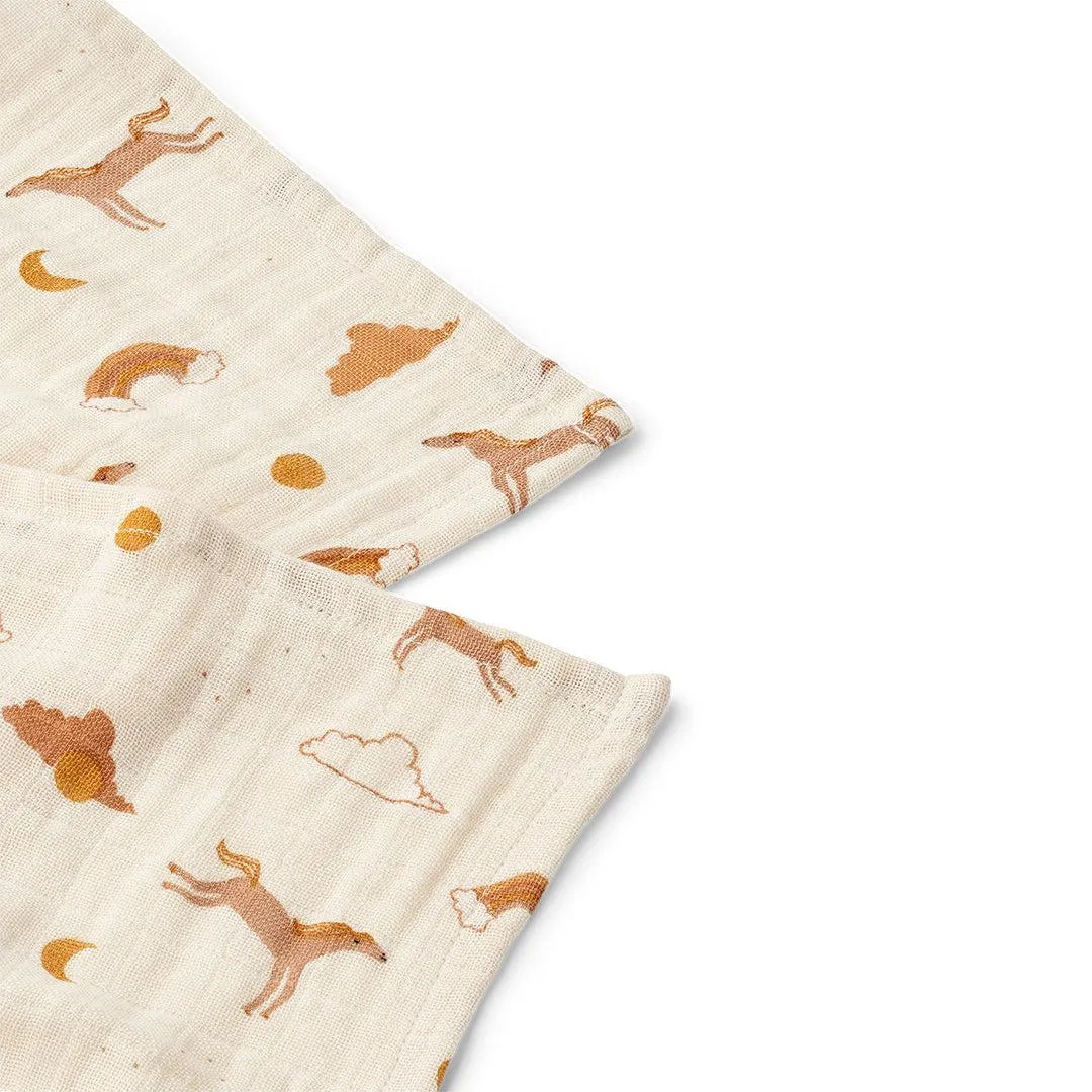 Liewood Lewis Muslin Cloth 2-Pack - Dream / Ecru